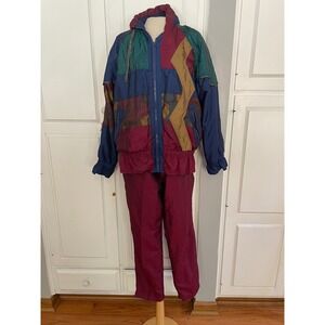 Vintage Climate Zone Colorblock Quilted Tracksuit Set  Womens Size M/L Retro 90s
